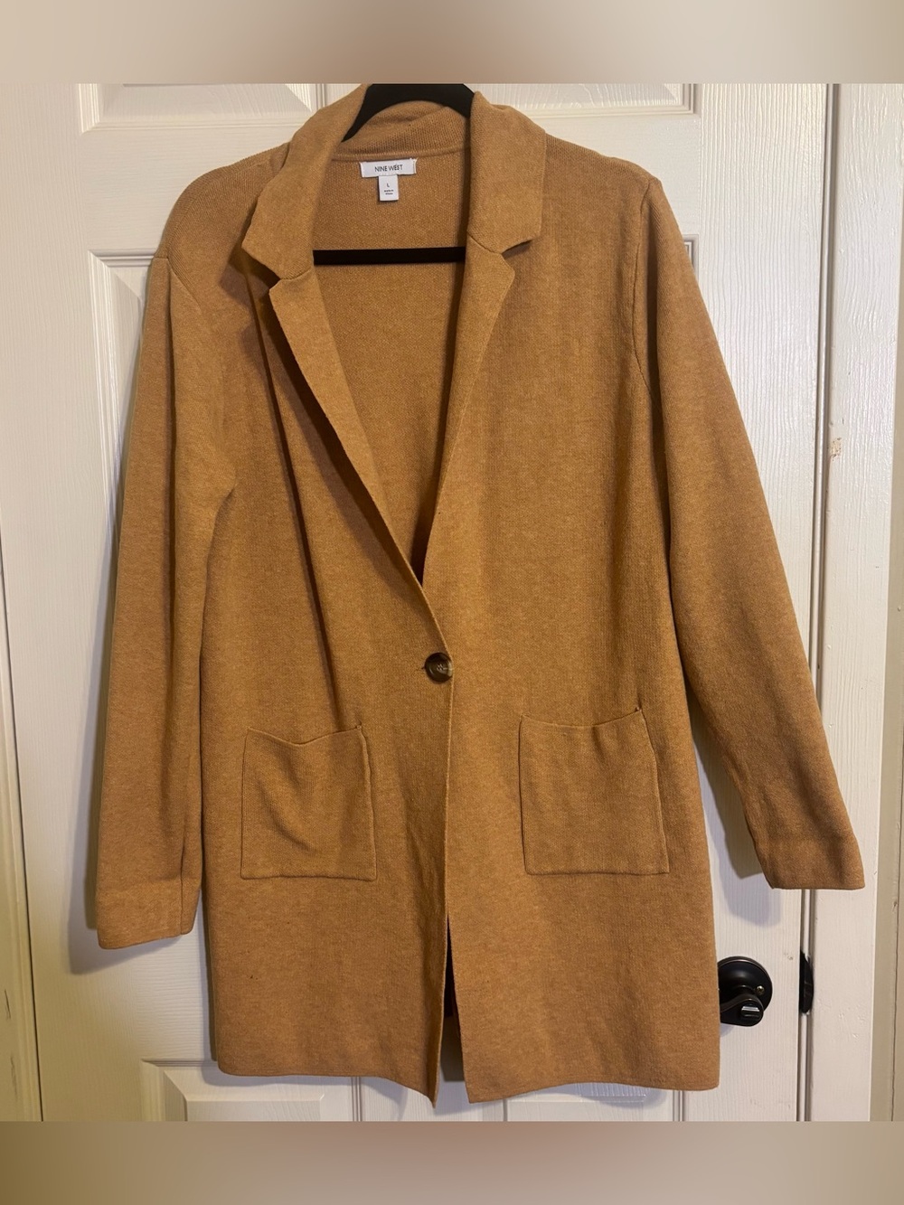 Women's Nine West Lapel Coatigan Sweater/ Size  Large